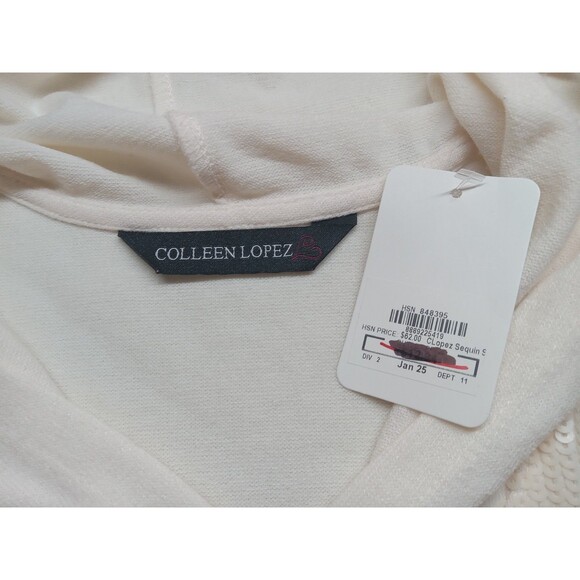 Colleen Lopez Mixed Media Sequin Front Hoodie, Medium - Picture 8 of 11